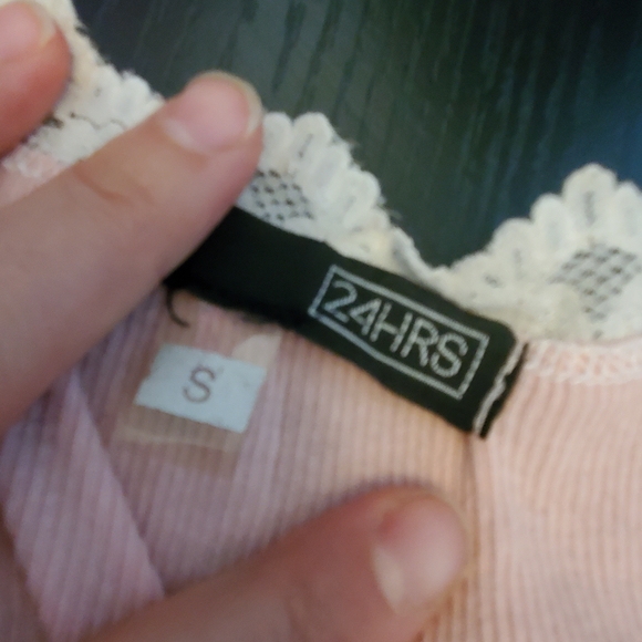 Lip Service 24 Hours Daddy Pink Tank Top with Lace Trim - Picture 2 of 3